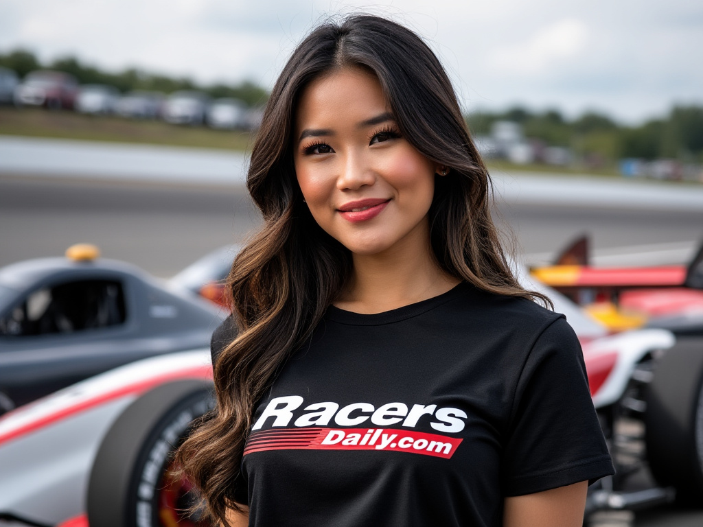 Racers Daily t-shirt on the race track